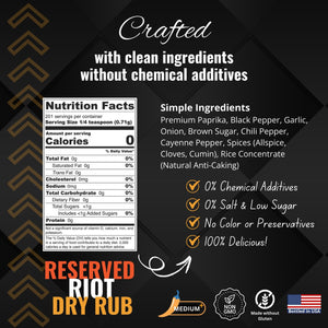 Shake to Elevate - Reserved Riot (Medium Spicy) No Salt BBQ Dry Rub