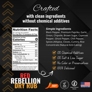 Shake to Elevate - Red Rebellion (Hot & Spicy) No Salt BBQ Dry Rub Seasoning