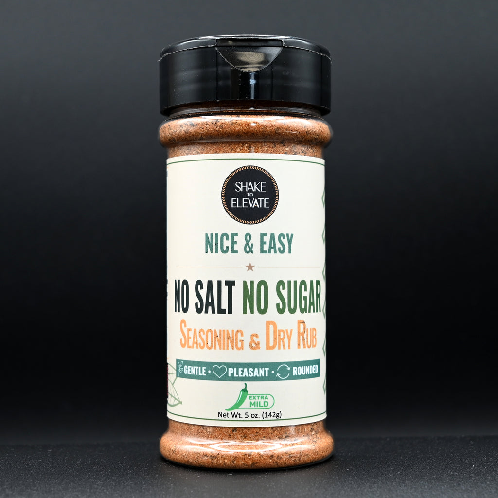 Shake to Elevate – Guilt Free Nice & Easy (Extra Mild) No Salt & No Sugar Seasoning & Dry Rub