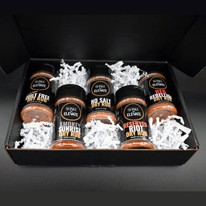 Shake to Elevate - No Salt BBQ Dry Rub Collection Seasoning Gift Box Set | No Salt Seasoning | Heart Healthy | Diet Friendly | 0% Chemical Additives | 0% Preservatives or Color | All Natural Ingredient & Listed (set of 5 flavors)