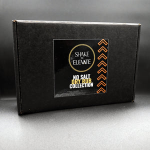 Shake to Elevate - No Salt BBQ Dry Rub Collection Seasoning Gift Box Set | No Salt Seasoning | Heart Healthy | Diet Friendly | 0% Chemical Additives | 0% Preservatives or Color | All Natural Ingredient & Listed (set of 5 flavors)